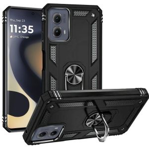 For Motorola Moto Edge 5G 2024 Ring Magnetic Kickstand Hybrid - Black