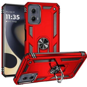For Motorola Moto Edge 5G 2024 Ring Magnetic Kickstand Hybrid - Red