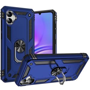 For Samsung A05 Ring Magnetic Kickstand Hybrid Case Cover - Blue