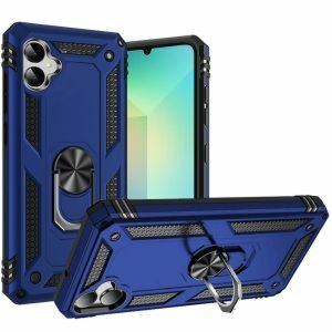 For iPhone 13/14 Ring Magnetic Kickstand Hybrid Case Cover - Blue
