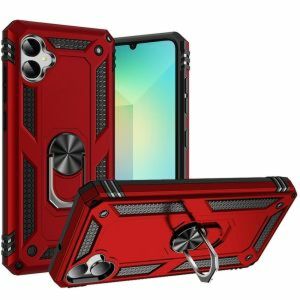 For iPhone 13/14 Ring Magnetic Kickstand Hybrid Case Cover - Red