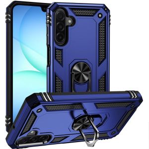For Samsung A17 5G Ring Magnetic Kickstand Hybrid Case Cover - Dark Blue