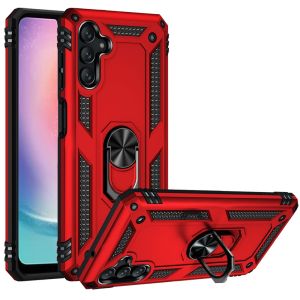 For Samsung A25 5G Ring Magnetic Kickstand Hybrid Case Cover - Red