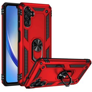 For Samsung A35 5g Ring Magnetic Kickstand Hybrid Case Cover - Red