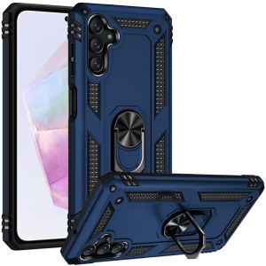 For Samsung Galaxy A36 Ring Magnetic Kickstand Hybrid Case Cover - Blue