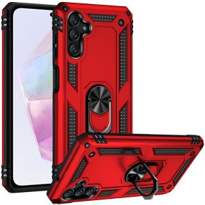 For Samsung Galaxy A36 Ring Magnetic Kickstand Hybrid Case Cover - Red
