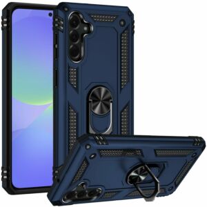 For Samsung Galaxy A37 Ring Magnetic Kickstand Hybrid Case Cover - Blue