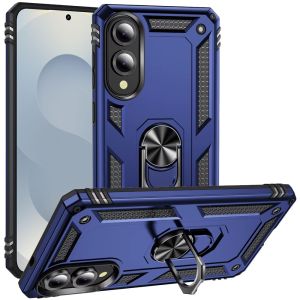 For Samsung Galaxy s25 Edge Ring Magnetic Kickstand Hybrid Case Cover - Blue