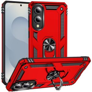 For Samsung Galaxy s25 Edge Ring Magnetic Kickstand Hybrid Case Cover - Red