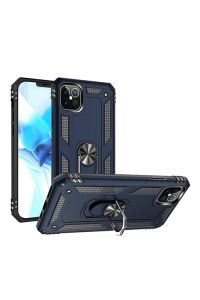 For AppleiPhone 11 Pro Max Ring Magnetic Kickstand Hybrid Case Cover - Blue