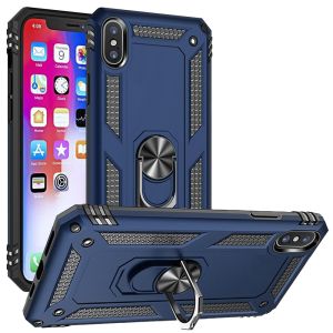 For iphone X/XS Ring Magnetic Kickstand Hybrid Case Cover - Blue