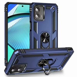 For Motorola Moto G Power 5g 2024 Ring Magnetic Kickstand Hybrid Case Cover - Blue