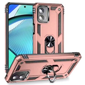 For Motorola Moto G Power 5g 2024 Ring Magnetic Kickstand Hybrid Case Cover - Rose Gold