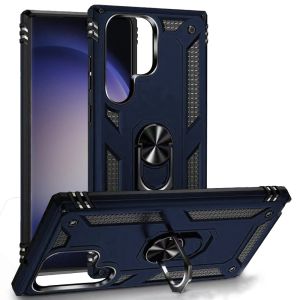 For Samsung Galaxy s24 Ring Magnetic Kickstand Hybrid Case Cover - Blue