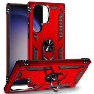 For Samsung Galaxy s24 Ring Magnetic Kickstand Hybrid Case Cover - Red