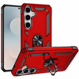 For Samsung Galaxy s26 FE Ring Magnetic Kickstand Hybrid Case Cover - Red