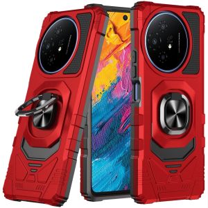 For TCL 60 XE Robotic Hybrid with Magnetic Ring Stand Case Cover - Red