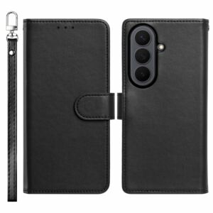 For Samsung Z Fold 8 Ultra Classic Leather Wallet Folio Case with wrist strap - Black