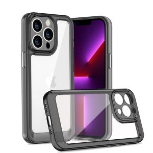 For iPhone 15 SpaceX Ultra Transparent Tone Case Cover - Smoke