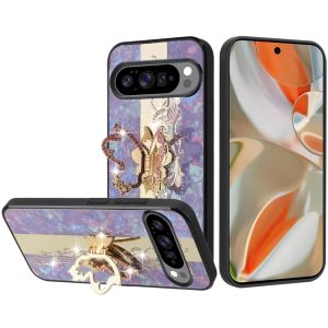 For Google Pixel 10 Pro XL SPLENDID Diamond Glitter Ornaments Engraving Case Cover - Enchanted Butterfly Purple
