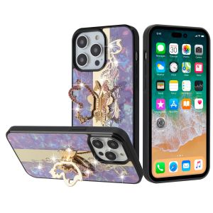 For Samsung s23 FE 5G SPLENDID Diamond Glitter Ornaments Engraving Case Cover - Enchanted Butterfly Purple