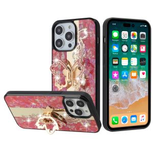For Samsung s23 FE 5G SPLENDID Diamond Glitter Ornaments Engraving Case Cover - Enchanted Butterfly Red