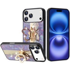 For iPhone 17 Pro Max SPLENDID Diamond Glitter Ornaments Engraving Case Cover - Enchanted Butterfly Purple