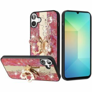 For Google Pixel 10a SPLENDID Diamond Glitter Ornaments Engraving Case Cover - Enchanted Butterfly Red
