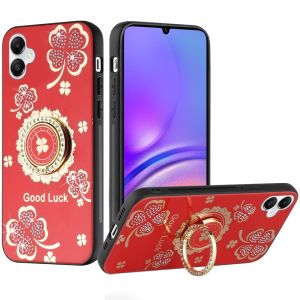 For Samsung A06 SPLENDID Diamond Glitter Ornaments Engraving - Good Luck Floral Red