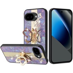 For Google Pixel 10a SPLENDID Diamond Glitter Ornaments Engraving Case Cover - Enchanted Butterfly Purple