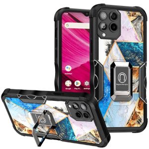 For Revvl 6 Pro 5G Stellar Hybrid IMD Design Ring Stand Cover Case - C
