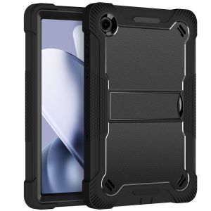 For TMobile Revvl Tab 2 Tough Tablet Strong Kickstand Hybrid Case Cover - Black
