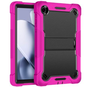 For TMobile Revvl Tab 2 Tough Tablet Strong Kickstand Hybrid Case Cover - Hot Pink