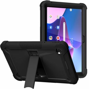 For TCL Tab 10 5G Tough Tablet Strong Kickstand Hybrid Case Cover - Black