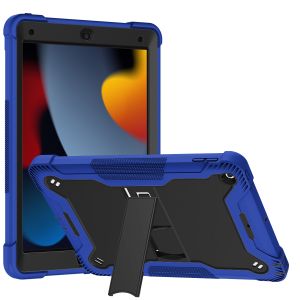 For Apple iPad 9th Gen 10.2 inch (2021) Tough Tablet Strong Kickstand Hybrid Case Cover - Dark Blue