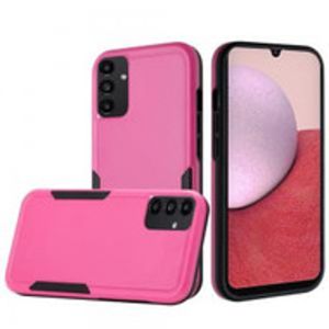For Samsung A14 5G Tough Strong Dual Layer Flat Hybrid Case Cover - Pink