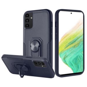 For Samsung A54 Tough Strong Dual Layer Flat Magnetic Ring Stand Case Cover - Blue