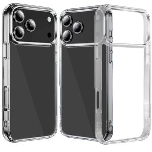 For iPhone 17 Pro Max PURE CRYSTAL Transparent Thick 2.0mm ShockProof Chromed Buttons Case Cover - Clear
