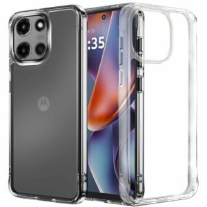 For Moto G 5G 2025/2026 - G Play 2026 - PURE CRYSTAL Transparent Thick 2.0mm ShockProof Chromed Buttons Case Cover - Clear