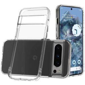 For Google Pixel 9 Pro 6.8inch PURE CRYSTAL Transparent Thick 2.0mm ShockProof Chromed Buttons Case Cover - Clear