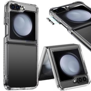For Samsung Z Flip 6 PURE CRYSTAL Transparent Thick 2.0mm ShockProof Chromed Buttons Case Cover - Clear