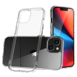For iPhone 13/14 PURE CRYSTAL Transparent Thick 2.0mm ShockProof Chromed Buttons Case Cover - Clear