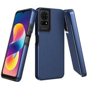 For TCL 50 LE Texturized Dotted Design Hybrid Case - Blue