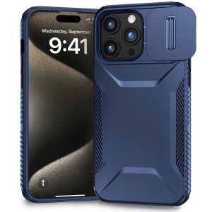 For iP15 Pro Max Ultimate U Design Hybrid with Camera Window Covering - Dark Blue
