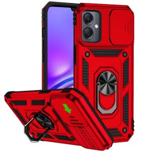 For Samsung A05 Well Protective Magentic Ring Stand Camera Protective Cover Case - Red