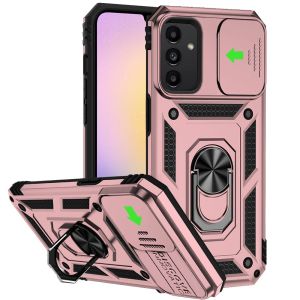 For Samsung A25 5G Well Protective Magentic Ring Stand Camera Protective Cover Case - Rose Gold