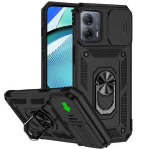For Motorola Moto G Power 5g 2024 Well Protective Magentic Ring Stand Camera Protective Cover Case - Black