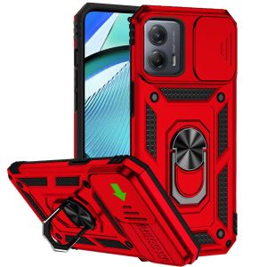 For Motorola Moto G Power 5g 2024 Well Protective Magentic Ring Stand Camera Protective Cover Case - Red