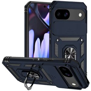 For Google Pixel 9A Well Protective Magentic Ring Stand Camera Protective Cover Case - Blue