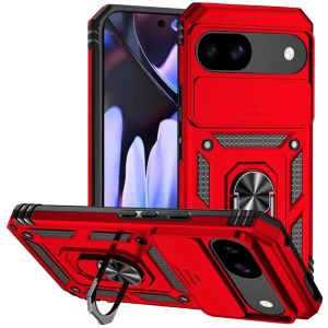 For Google Pixel 9A Well Protective Magentic Ring Stand Camera Protective Cover Case - Red